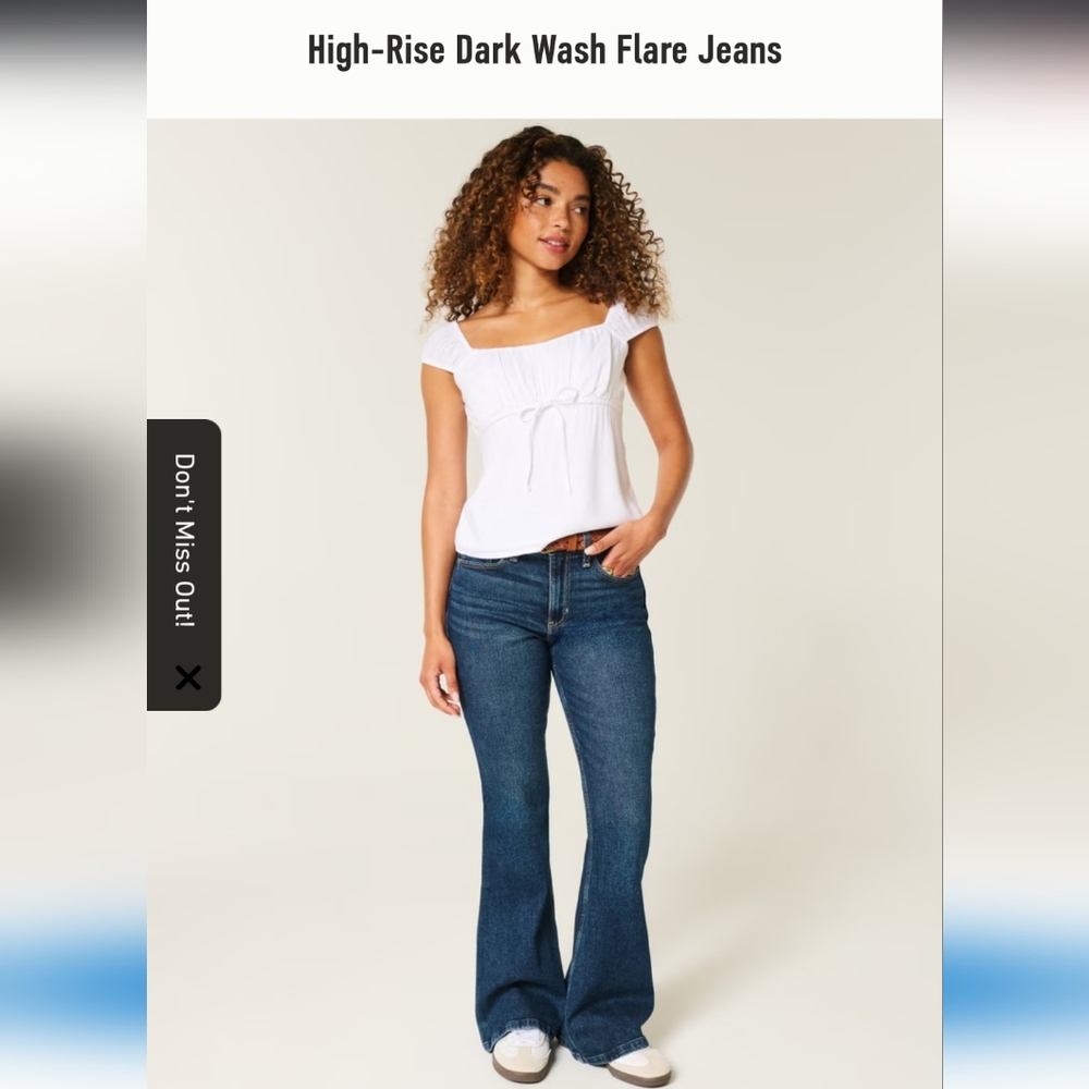 Holister Dark High Rinse Flare Jeans Short
